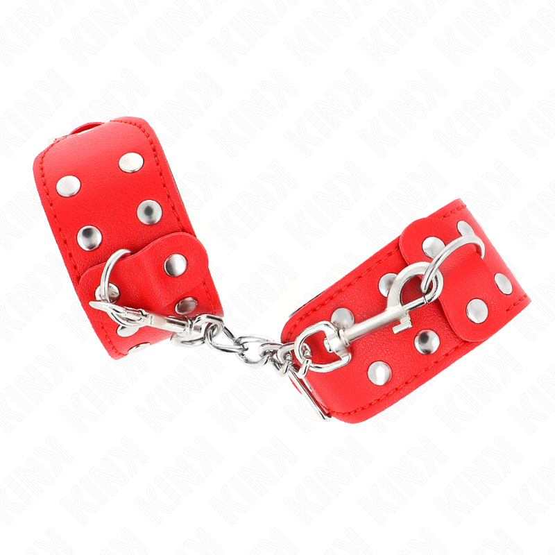KINK - BRACELETS AVEC DOUBLE RANGÉE DE CLOUS RÉGLABLES ROUGES