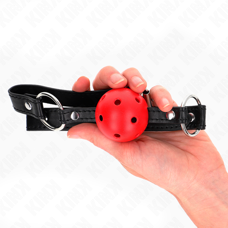KINK - BOULE ROUGE DURE CREUSE 4,5 CM BÂILLON MODÈLE 1 63,5 X 2 CM