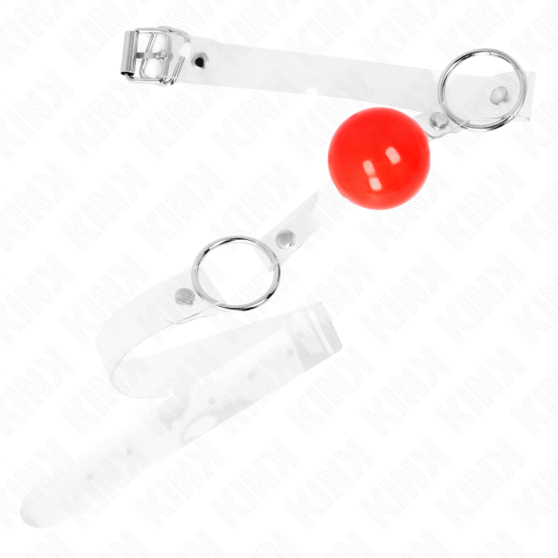 KINK - BALLE PVC TRANSPARENTE ROUGE 4 CM BÂILLON RÉGLABLE