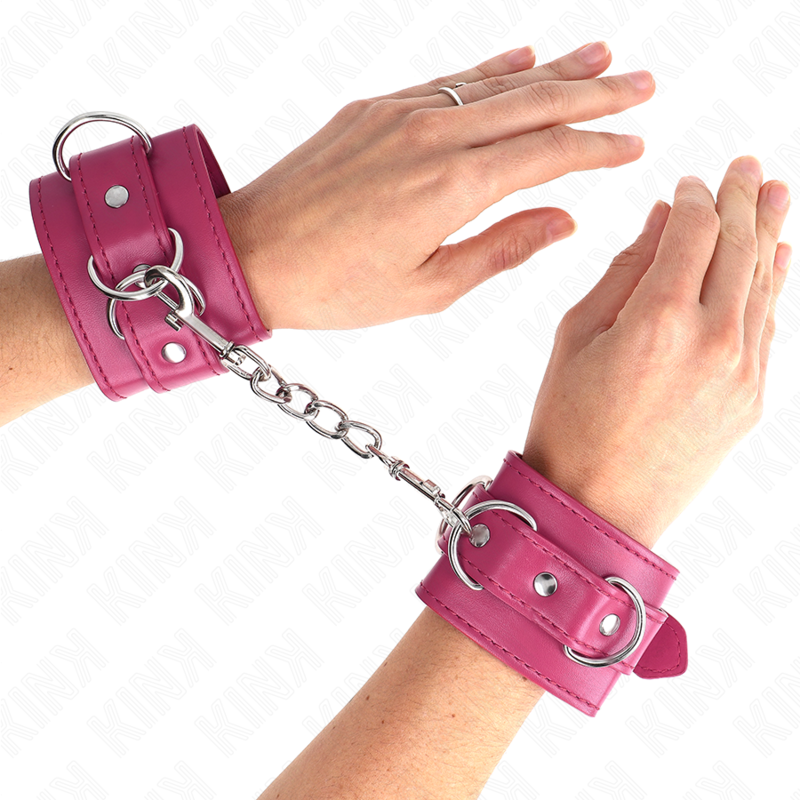 KINK - 3 ANILLOS DE MUÑECA AJUSTABLES CON ANILLA EN D ROSA 17.5-25 CM X 6 CM