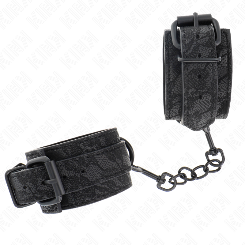 KINK - ESPOSAS DE MUÑECAS CON ENCAJE OSCURO AJUSTABLES NEGRAS 19-26 CM