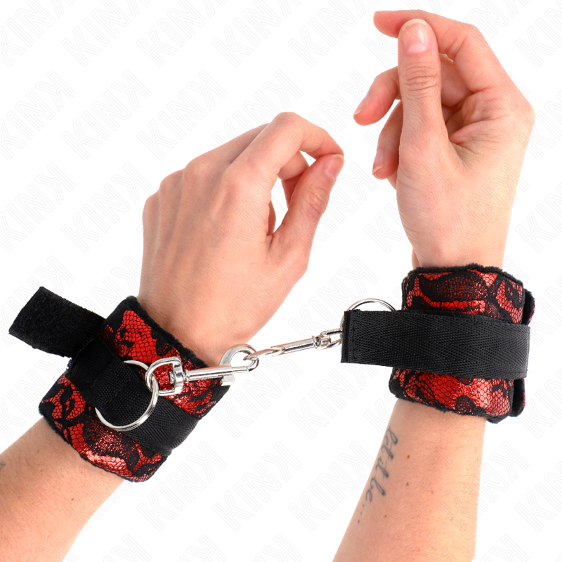 KINK - RESTRICCIONES DE MUÑECA SCANDAL ROJO-NEGRO