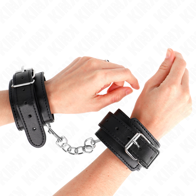 KINK - ATTACHES DE POIGNET FINES NOIRES RÉGLABLES 21-33 CM