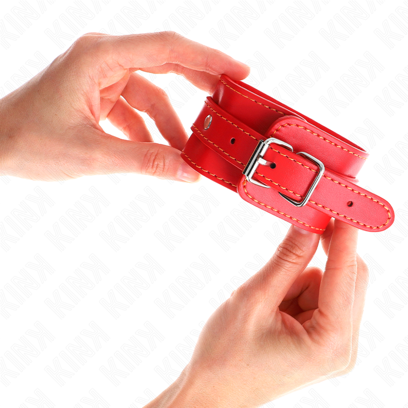 KINK - ATTACHES DE POIGNET FINES ROUGES RÉGLABLES 21-33 CM