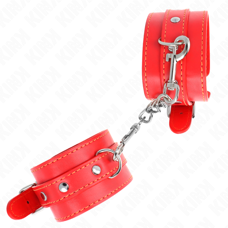 KINK - ATTACHES DE POIGNET FINES ROUGES RÉGLABLES 21-33 CM