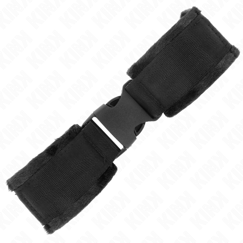 KINK - SUJECIONES DE MUÑECA CON GANCHO Y BUCLE DE NYLON ROJO-NEGRO MODELO 1 AJUSTABLE 25-35 CM X 6 CM