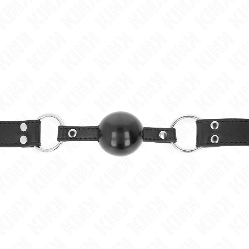 KINK - BÂILLON À BOULE SOUPLE ET SOLIDE 4 CM AVEC SANGLE EN SIMILICUIR 62 x 2,5 CM RÉGLABLE 42-58 CM