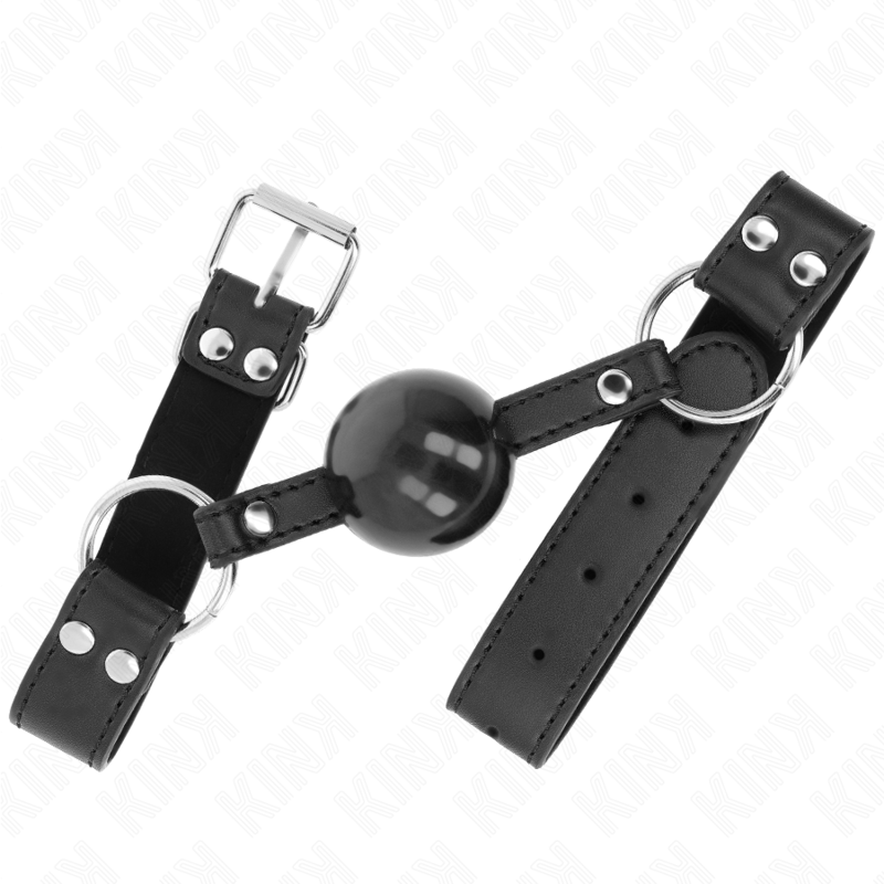 KINK - BÂILLON À BOULE SOUPLE ET SOLIDE 4 CM AVEC SANGLE EN SIMILICUIR 62 x 2,5 CM RÉGLABLE 42-58 CM