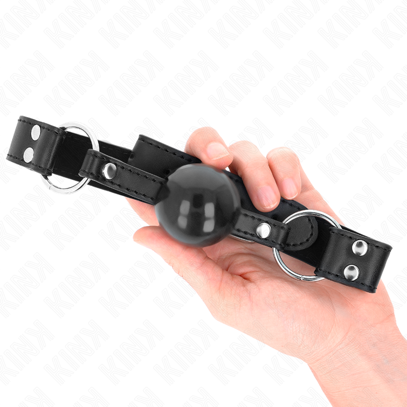 KINK - BÂILLON À BOULE SOUPLE ET SOLIDE 4 CM AVEC SANGLE EN SIMILICUIR 62 x 2,5 CM RÉGLABLE 42-58 CM
