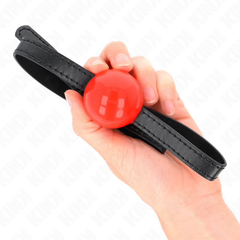 KINK - BÂILLON À BOULE SOLIDE ROUGE 4 CM 65 x 1,5 CM