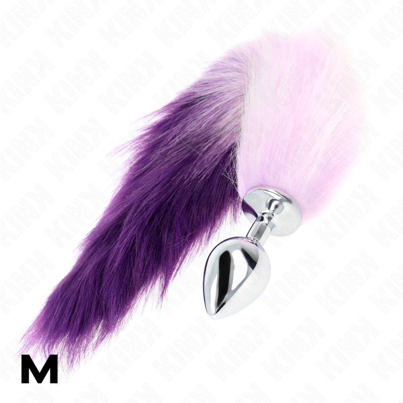 KINK - PLUG ANAL TAMAÑO M 8 X 3.5 CM CON COLA SINTÉTICA 40 CM MORADO