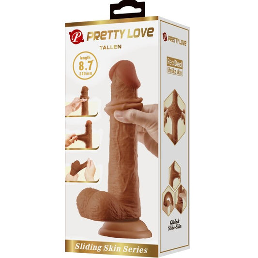 PRETTY LOVE - DILDO ALTO REALISTA 22 CM MARRÓN