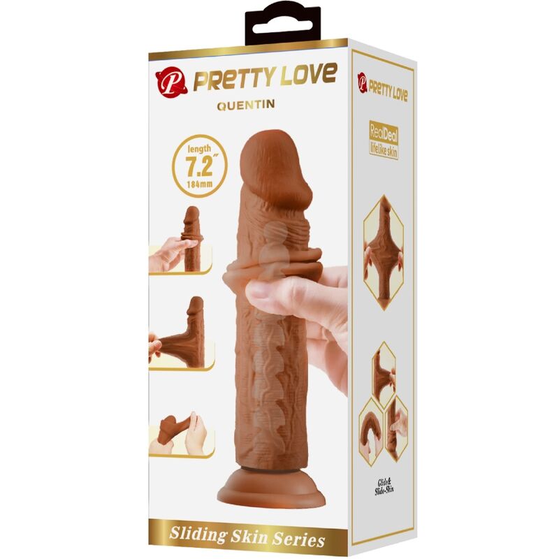 PRETTY LOVE - DILDO REALISTA QUENTIN 18 CM MARRÓN
