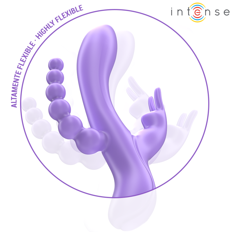 INTENSO - MIKO TRIPLE VIBRADOR CONEJO Y ESTIMULADOR ANAL 7 VIBRACIONES MORADO