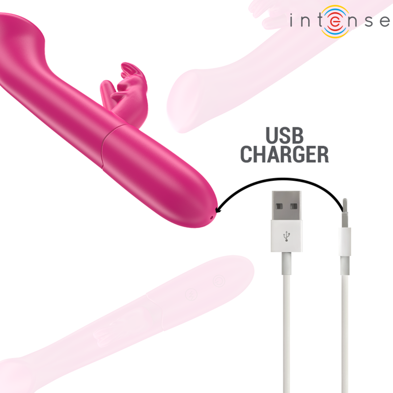 INTENSE - VIBRATEUR JULIETA RABBIT 18,6 CM 10 VIBRATIONS ROSE