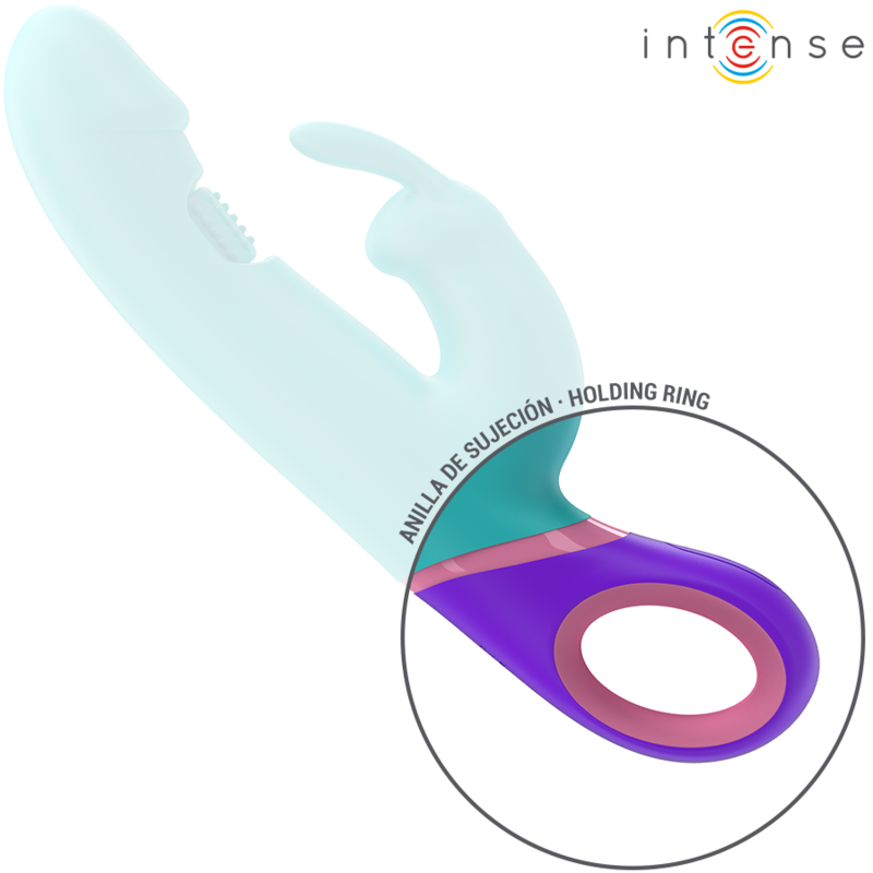 INTENSE - VIBRATEUR MONICA RABBIT AVEC STIMULATEUR DE POINT G ROTATIF BLEU
