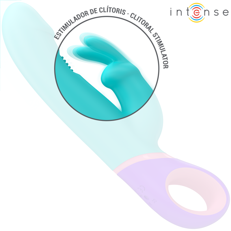 INTENSE - VIBRATEUR MONICA RABBIT AVEC STIMULATEUR DE POINT G ROTATIF BLEU