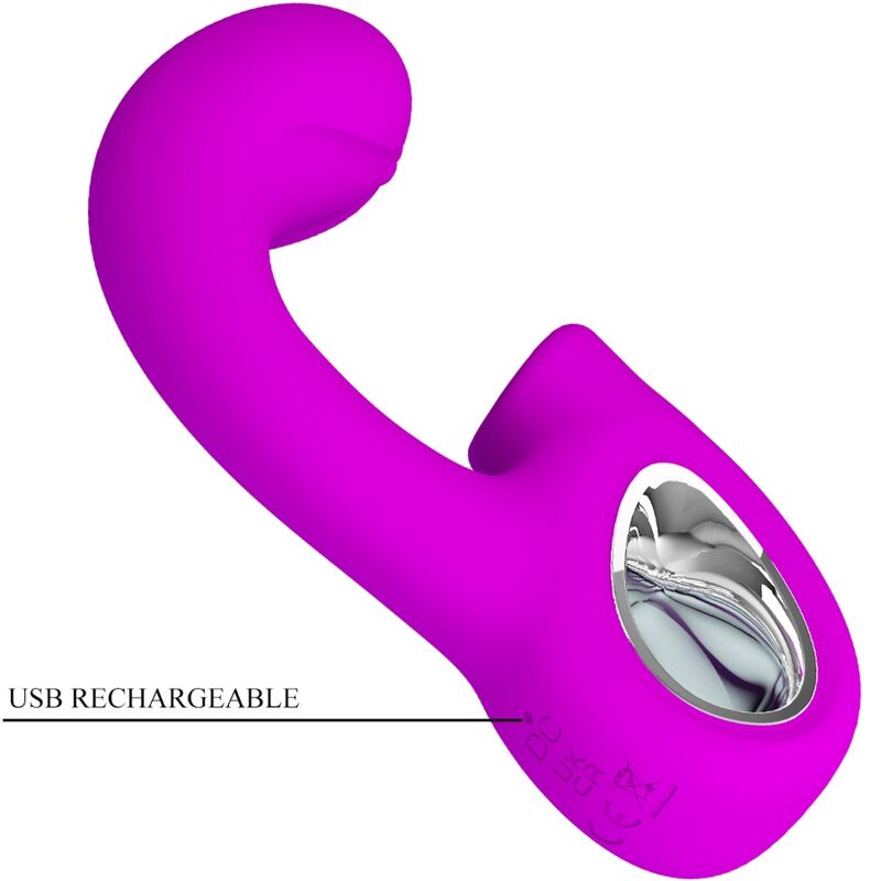 PRETTY LOVE - SIBEL VIBRATEUR POINT G + STIMULATEUR DE CLITORIS 10 VIBRATIONS VIOLET