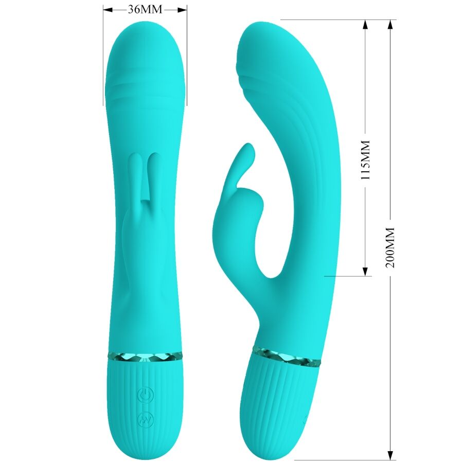 PRETTY LOVE - Vibromasseur SCOCCO RABBIT TURQUOISE