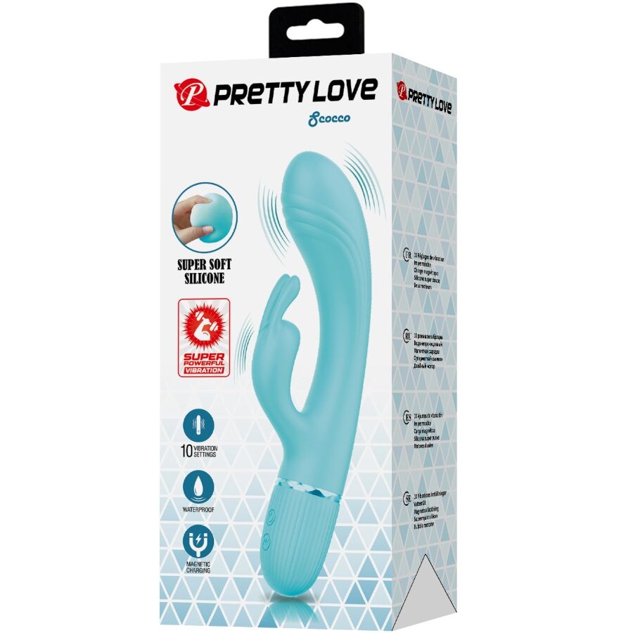 PRETTY LOVE - Vibromasseur SCOCCO RABBIT TURQUOISE
