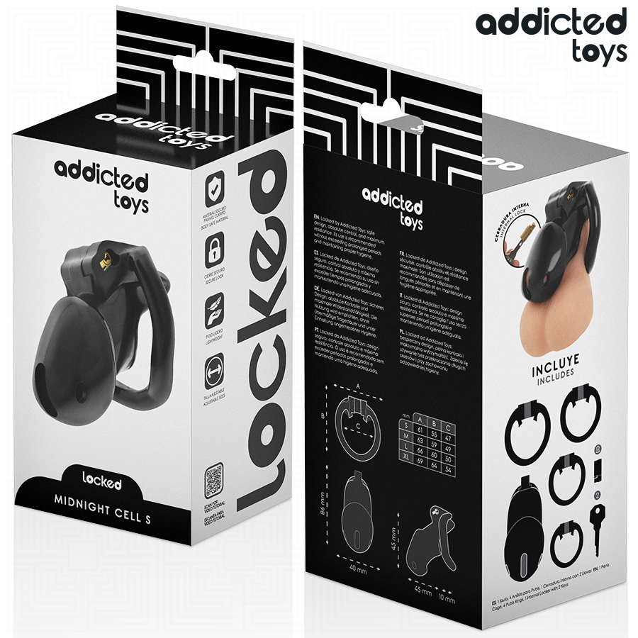 ADDICTED TOYS LOCKED - MINDNIGHT CELL PENIS CAGE SIZE S 4.8 CM
