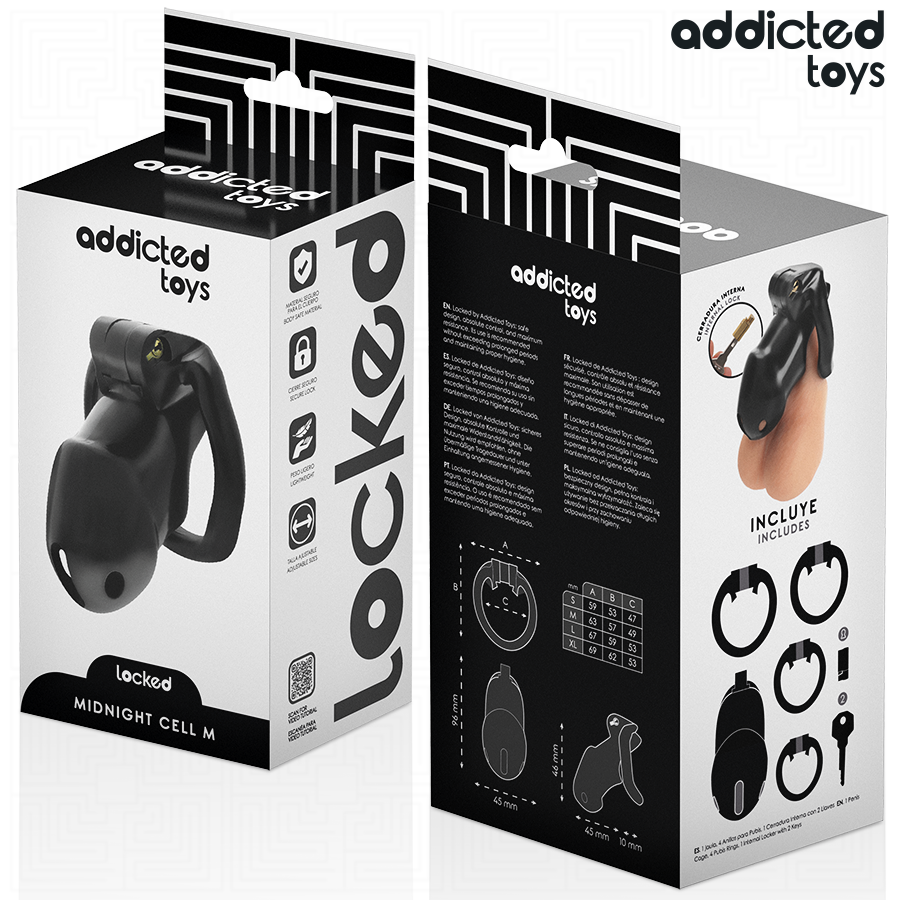 ADDICTED TOYS LOCKED - MINDNIGHT CELL PENIS CAGE 4.2 CM SIZE M