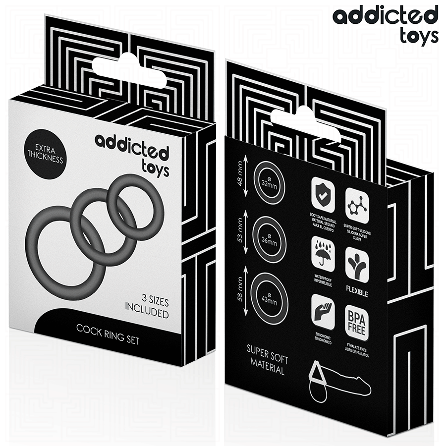 ADDICTED TOYS - SET OF SILICONE RINGS MODEL 1