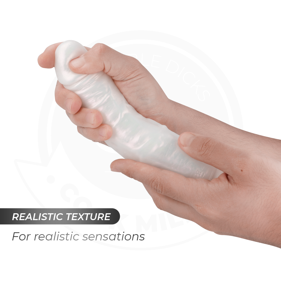 COCK MILLER - DILDO WITH SUCTION CUP, LIGHTS AND VIBRATION WITH REMOTE CONTROL WHITE 20.5 CM