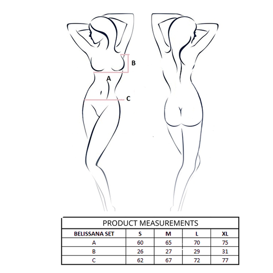 PASSION - BELISSANA BRA + THONG SET BLUE L/XL