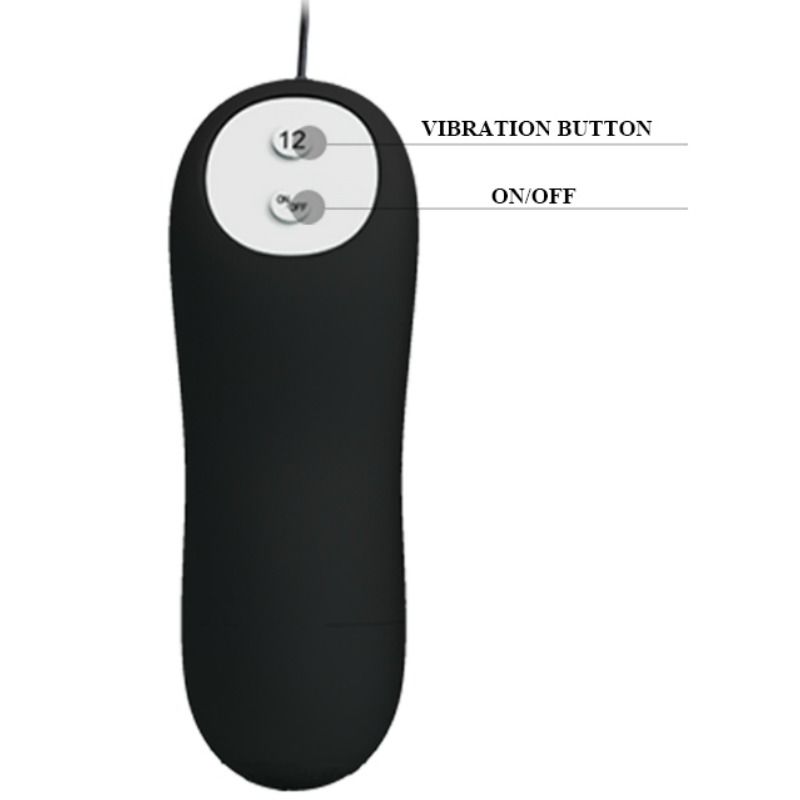 PRETTY LOVE - PLUG ANAL ANCRE EN SILICONE 12 MODES DE VIBRATIONS NOIR