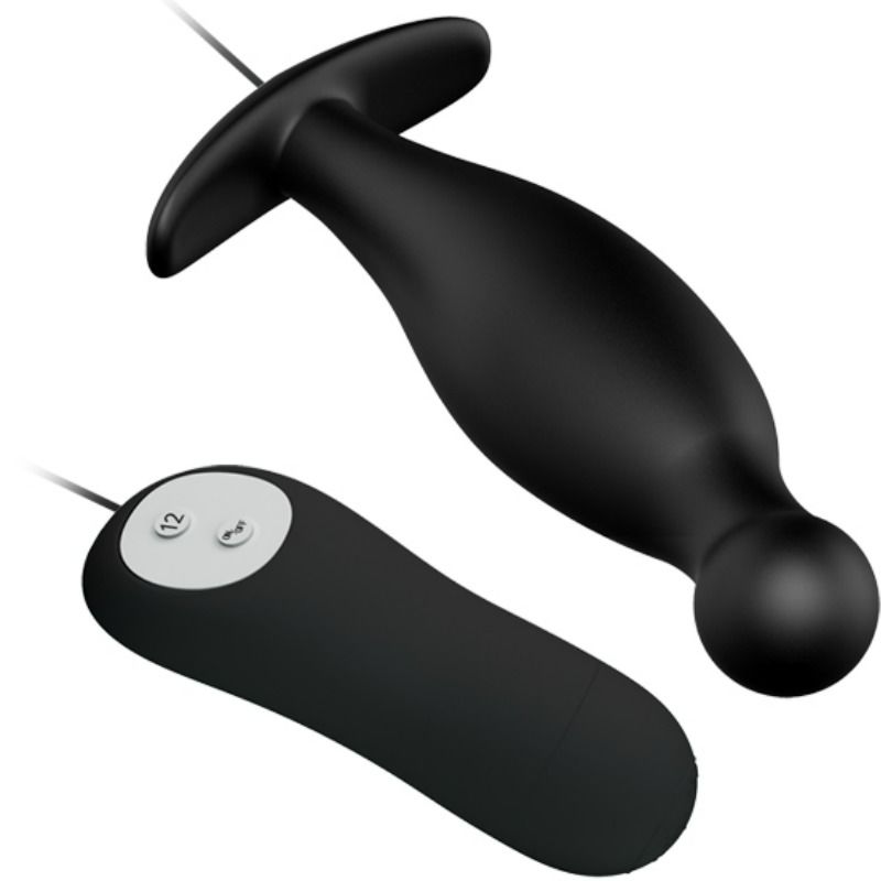 PRETTY LOVE - PLUG ANAL EN SILICONE 12 MODES DE VIBRATIONS NOIR
