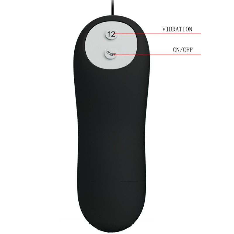 PRETTY LOVE - PLUG ANAL EN SILICONE 12 MODES DE VIBRATIONS NOIR