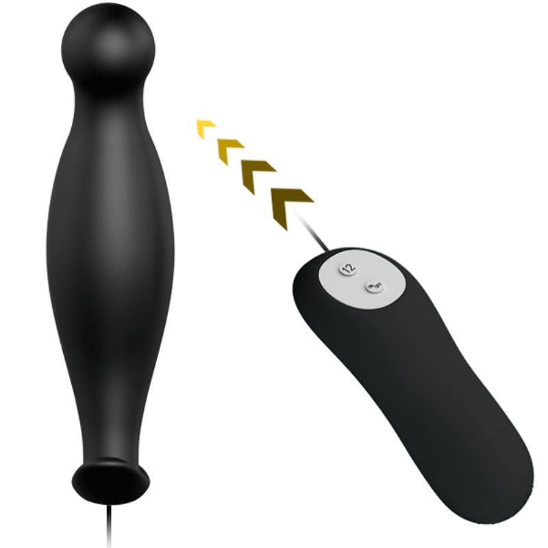 PRETTY LOVE - PLUG ANAL EN SILICONE 12 MODES DE VIBRATIONS NOIR