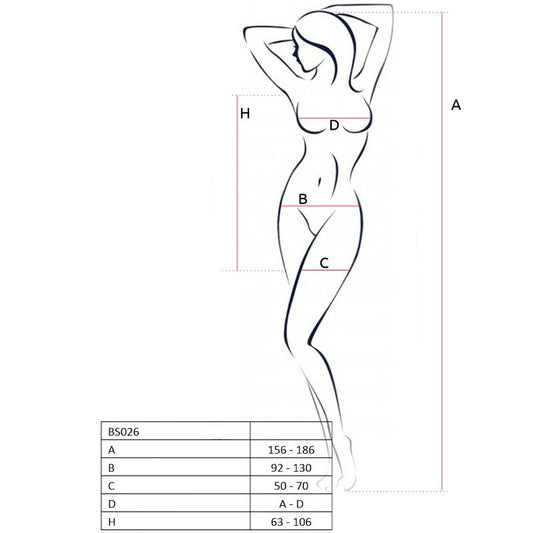 PASSION - FEMME BS026 BODYSTOCKING STYLE ROBE NOIRE TAILLE UNIQUE