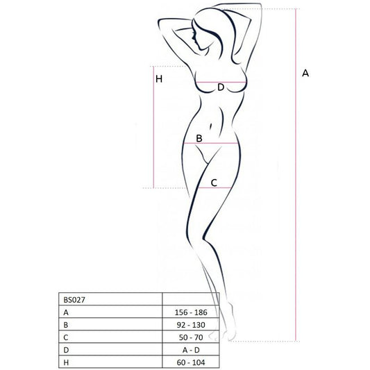 PASSION - FEMME BS027 BODYSTOCKING STYLE ROBE NOIRE TAILLE UNIQUE