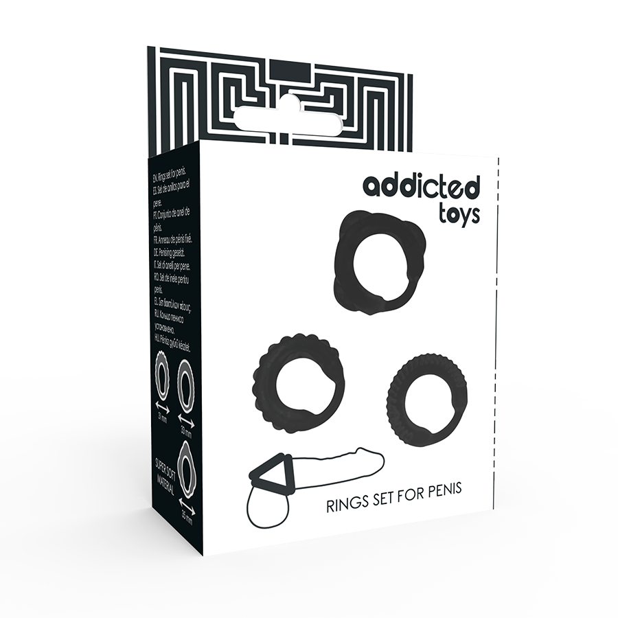 ADDICTED TOYS - ENSEMBLE D'ANNEAUX EN C NOIRS