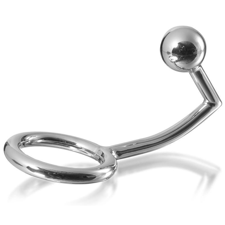 Anneau pénien en métal dur avec crochet anal 40 mm