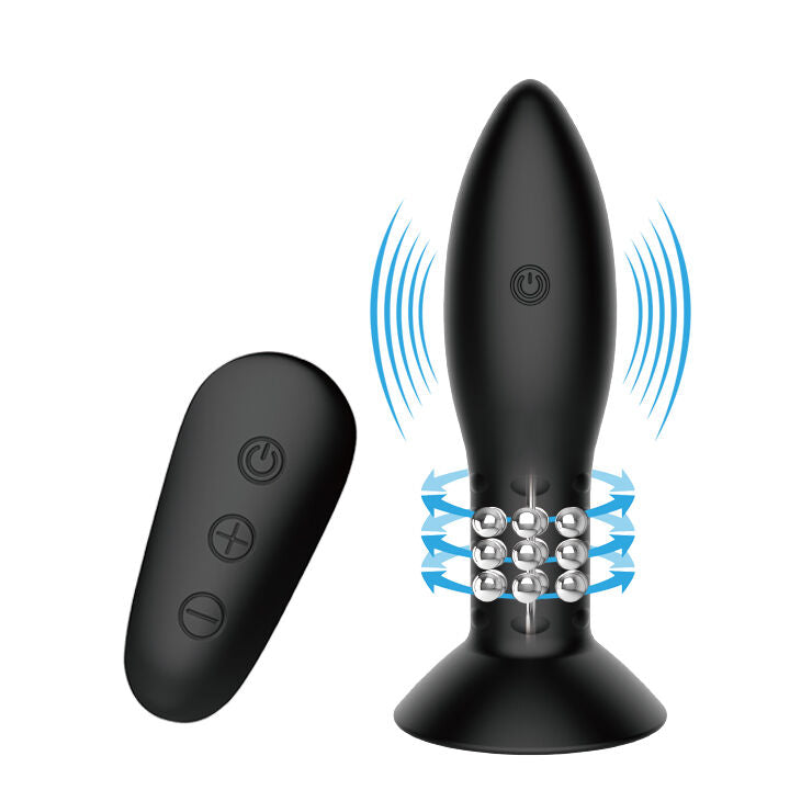 MR PLAY - ENCHUFE CON BOLAS GIRATORIAS NEGRAS CONTROL REMOTO