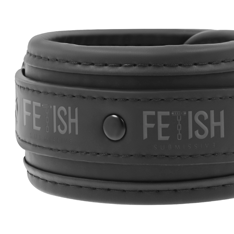 FETISH SUBMISSIVE - ESPOSAS DE TOBILLO DE CUERO VEGANO CON FORRO DE NOPRENE
