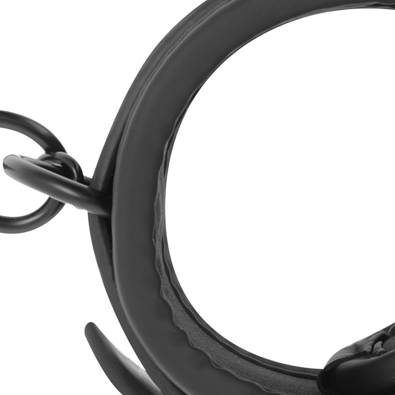 FETISH SUBMISSIVE - ESPOSAS DE TOBILLO DE CUERO VEGANO CON FORRO DE NOPRENE